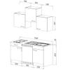respekta Oliver KB150EYSMIC Kitchen Unit, Black, 150 cm Wide, with Appliances view 3