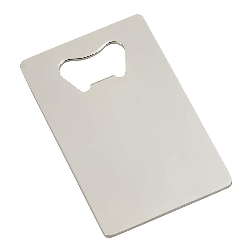 Credit Card Bottle Opener, Stainless Steel, 3 3/8 x 2 1/8 in