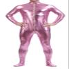 Seeksmile Unisex Metallic Zentai Bodysuit, Hoodless, Pink, L view 2