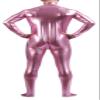 Seeksmile Unisex Metallic Zentai Bodysuit, Hoodless, Pink, L view 3
