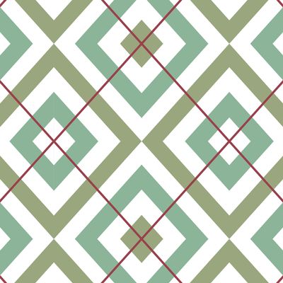 Modern GMM Modern Living Diamond Green Wallpaper with Red Check Pattern – Sample 20 x 46.5 cm