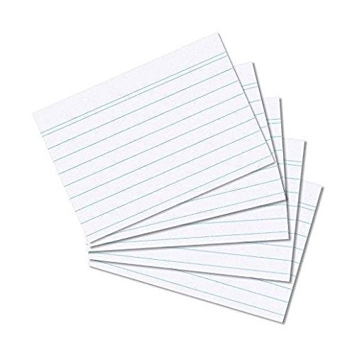 Herlitz Index Cards, A8, Ruled, White, 170 gsm, 12 Packs of 100