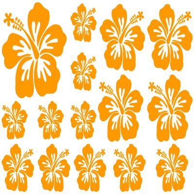 Samunshi Hibiscus Wall Decal Creative Set, 45 x 30 cm, Golden Yellow