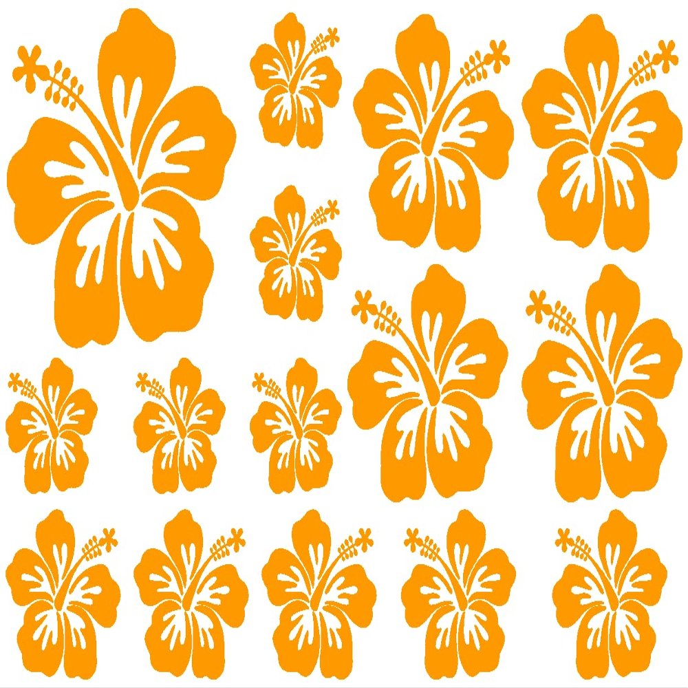 Samunshi Hibiscus Wall Decal Creative Set, 45 x 30 cm, Golden Yellow