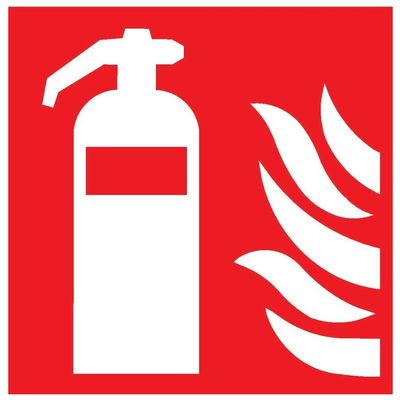 Format 4044589368393 Aluminum Photoluminescent Fire Extinguisher Sign, 150 x 150 mm, ISO