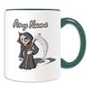 Personalized Grim Reaper Mug, Green Ceramic view 1