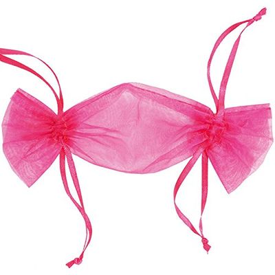 PARTY DISCOUNT NEW Organza Candy-Shaped Gift Bags, Fuchsia, 6 pcs.