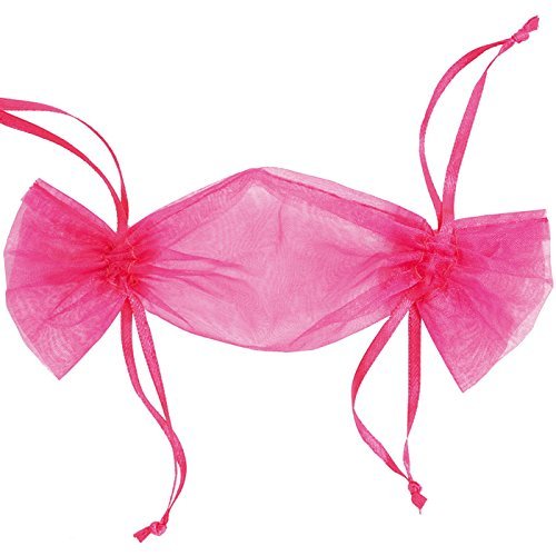 PARTY DISCOUNT NEW Organza Candy-Shaped Gift Bags, Fuchsia, 6 pcs.