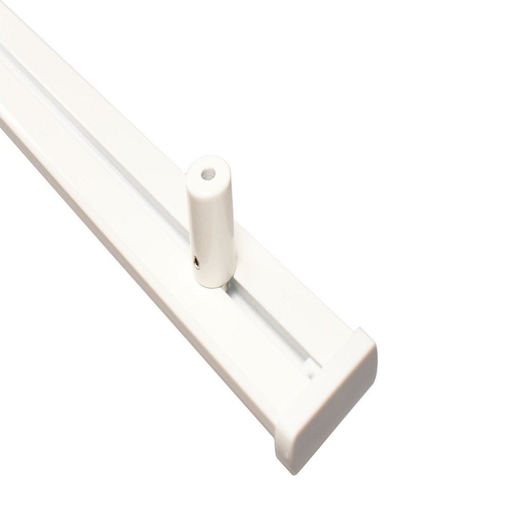 2-Track White Aluminum Curtain Track with Ceiling Brackets, 140 cm