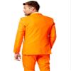 OppoSuits Men's Solid Orange Party Suit with Jacket, Trousers and Tie, Size 62 view 2