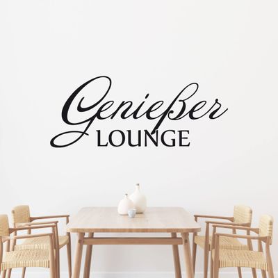 GRAZDesign Kitchen Wall Decal “Genießer Lounge,” Self-Adhesive, 142 x 57 cm, White