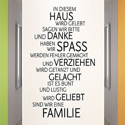 Grandora Family House Laughter Love Wall Decal, Dark Blue, 45 x 68 cm, W991