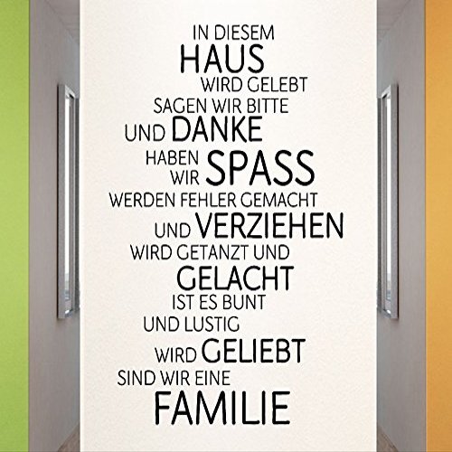 Grandora Family House Laughter Love Wall Decal, Dark Blue, 45 x 68 cm, W991