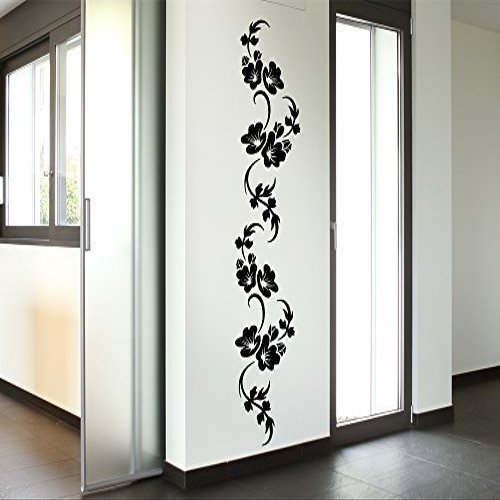Grandora Hibiscus Flower Vine Wall Decal Amelie I, Light Brown, 38 x 190 cm