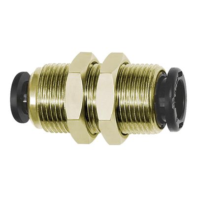 RIEGLER 108746-751.015-68 Straight Reduced Bulkhead Push-In Fitting, click-clock, M15x1.0, 6/8 mm, 1 pc.