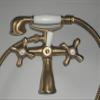 Bathroom Sink and Bathtub Faucet Set, Two-Handle Nostalgic Antique Brass Finish view 3