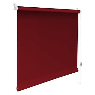 Easy&Fix Blackout Mini Roller Blind, Clamp-Fit, Chain Operation, 160 x 160 cm, Wine Red