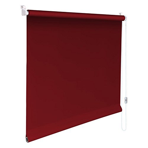 Blackout Mini Roller Blind, Clamp-Fit, Chain-Operated, Burgundy, 130 x 90 cm