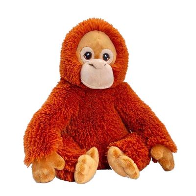Keeleco SE6116 Orangutan Plush Toy, Approx. 25 cm, Made from Recycled Materials, Embroidered Cotton Eyes