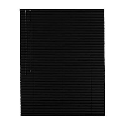 Premium Clamp-Fit Aluminum Venetian Blind 90 x 130 cm, Black, Left Control