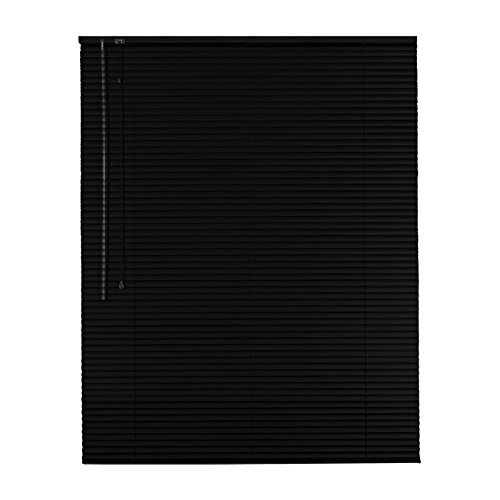 Premium Clamp-Fit Aluminum Venetian Blind 90 x 130 cm, Black, Left Control