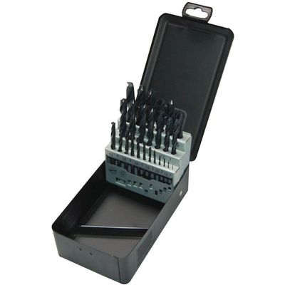 HSS-R Metal-Case Drill Bit Set, 25 Pieces, 1–13 mm