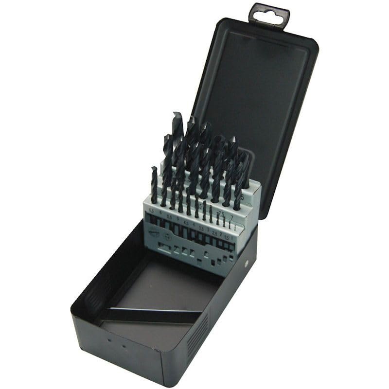 HSS-R Metal-Case Drill Bit Set, 25 Pieces, 1–13 mm