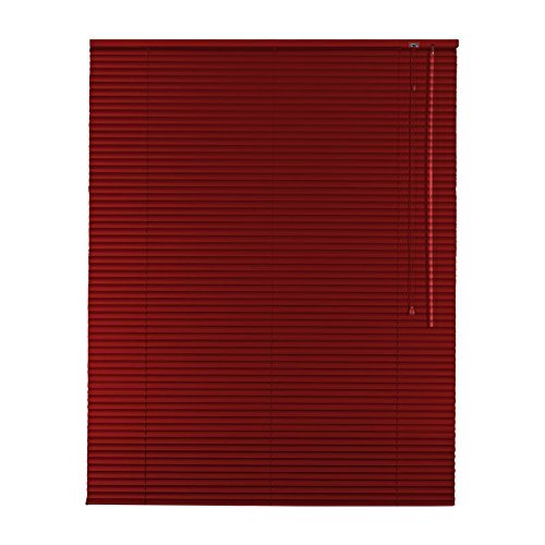 Easy-Shadow Custom Aluminum Venetian Blind, 55 x 160 cm, Red, Right-Side Controls