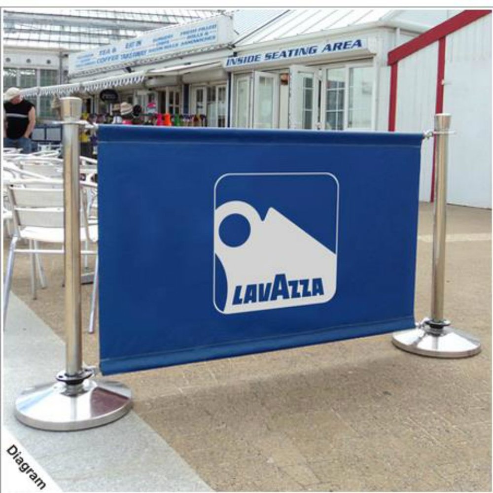 Adfresco Queue Management Barrier System with Banner, 1800 mm Full Bay, Single-Sided Canvas Print