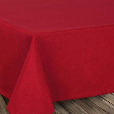 BEAUTEX Rectangular Linen-Look Tablecloth 130 x 220 cm Burgundy, Washable