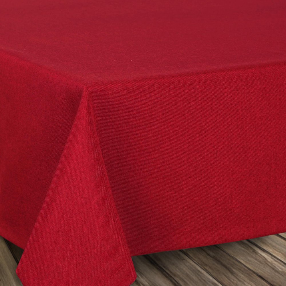 BEAUTEX Rectangular Linen-Look Tablecloth 130 x 220 cm Burgundy, Washable