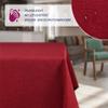 BEAUTEX Rectangular Linen-Look Tablecloth 130 x 220 cm Burgundy, Washable view 2