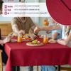 BEAUTEX Rectangular Linen-Look Tablecloth 130 x 220 cm Burgundy, Washable view 4