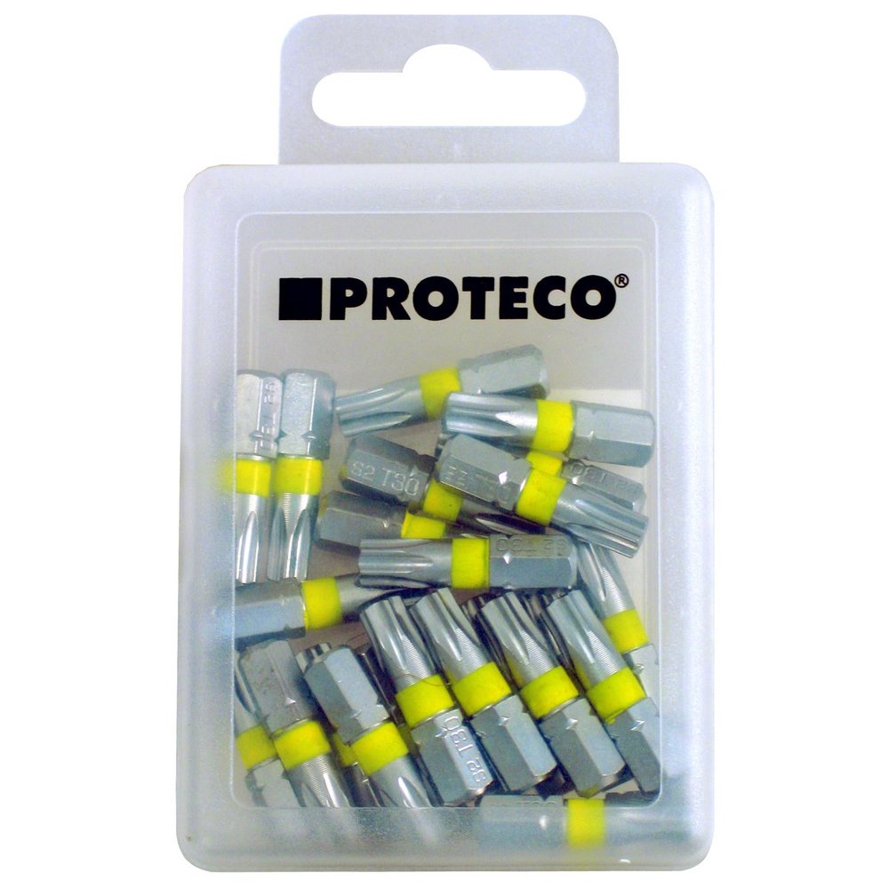 Proteco Werkzeug 25-Piece Professional TX10 Torx Bit Set, C6.3 x 25 mm