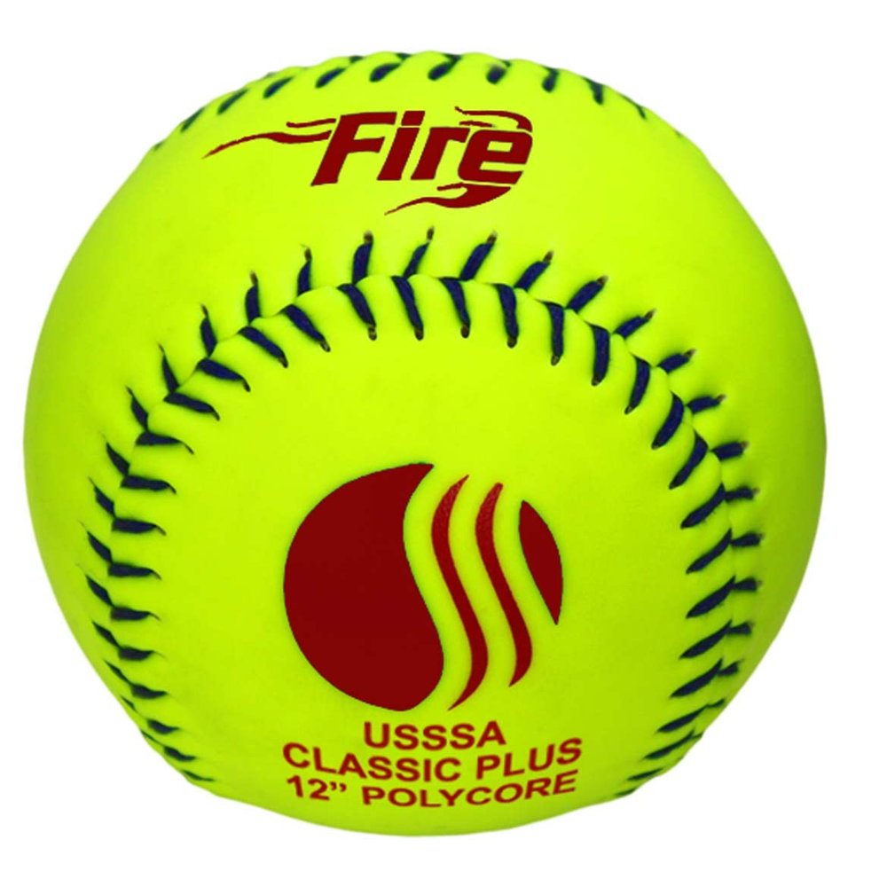 Baden USSSA Classic Plus Slow-Pitch Softballs, Synthetic Leather Cover, 12 in, 12-Pack