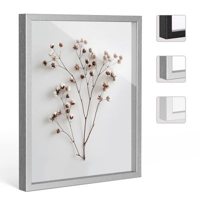 Bildershop-24 FrameBox VARIO36 Matte Silver Shadow Box Frame 50 x 75 cm