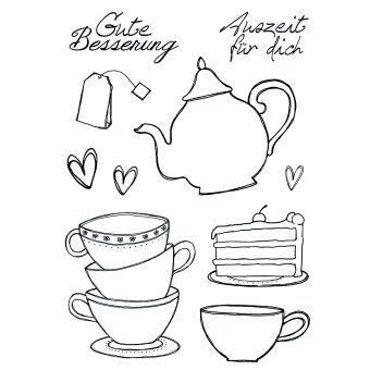 Efco Clear Stamps Tea / Coffee, Transparent, A7 / 74 x 105 mm, 10-Piece
