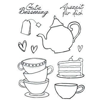 Efco Clear Stamps Tea / Coffee, Transparent, A7 / 74 x 105 mm, 10-Piece