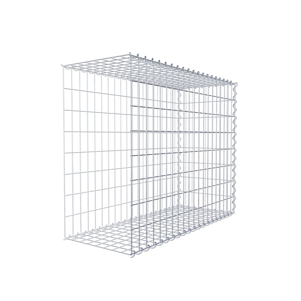 Gabiona Rectangular Gabion Stone Basket, 5 x 10 cm Mesh, 40 cm Deep, Extension Basket Type 2, Spiral Fastening, Galvanized (100 x 80 x 40 cm)