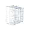 Gabiona Rectangular Gabion Stone Basket, 5 x 10 cm Mesh, 40 cm Deep, Extension Basket Type 2, Spiral Fastening, Galvanized (100 x 80 x 40 cm) view 1