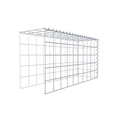 Rectangular Stone Gabion, 10 x 10 cm Mesh, 30 cm Deep, Type 4 Extension Basket, Spiral Fastening, Galvanically Zinc-Plated (100 x 50 x 30 cm)