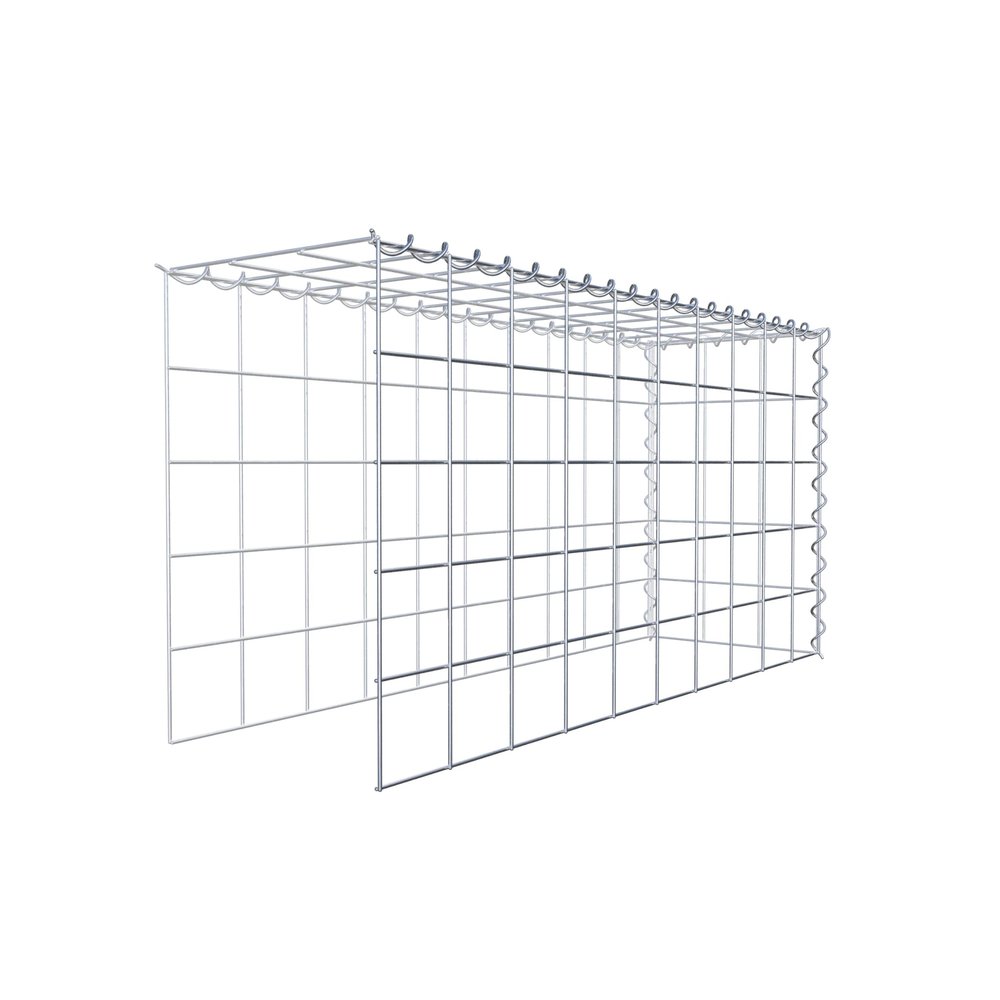 Rectangular Stone Gabion, 10 x 10 cm Mesh, 30 cm Deep, Type 4 Extension Basket, Spiral Fastening, Galvanically Zinc-Plated (100 x 50 x 30 cm)