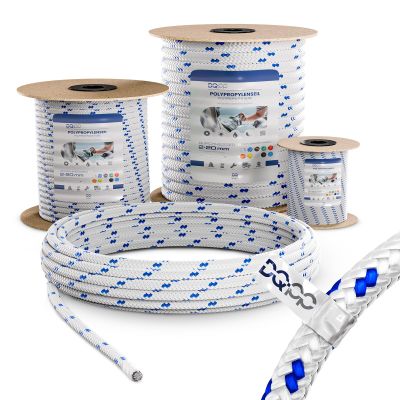 100 m 6 mm White Braided Polypropylene Rope