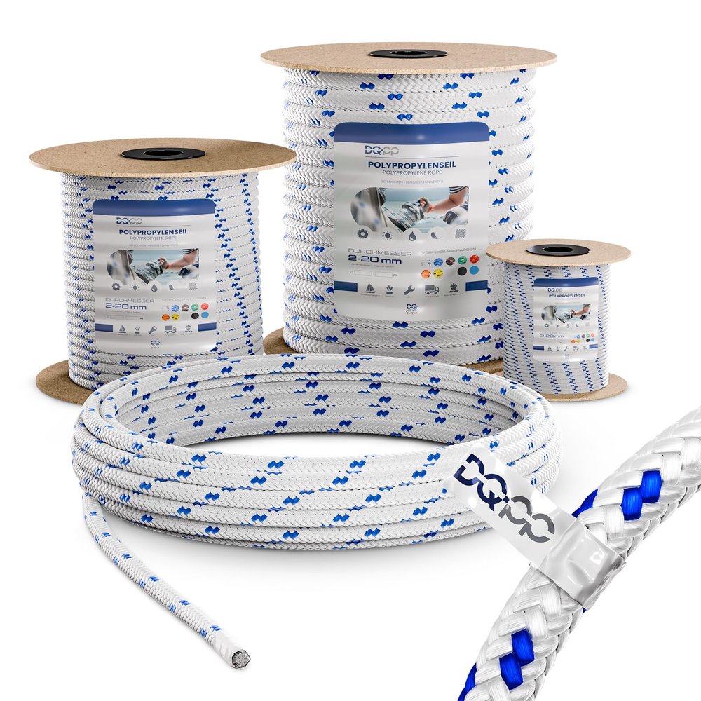 100 m 6 mm White Braided Polypropylene Rope