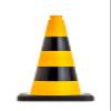 50 cm Yellow and Black Traffic Cone for Warehouse and Workplace Safety view 1