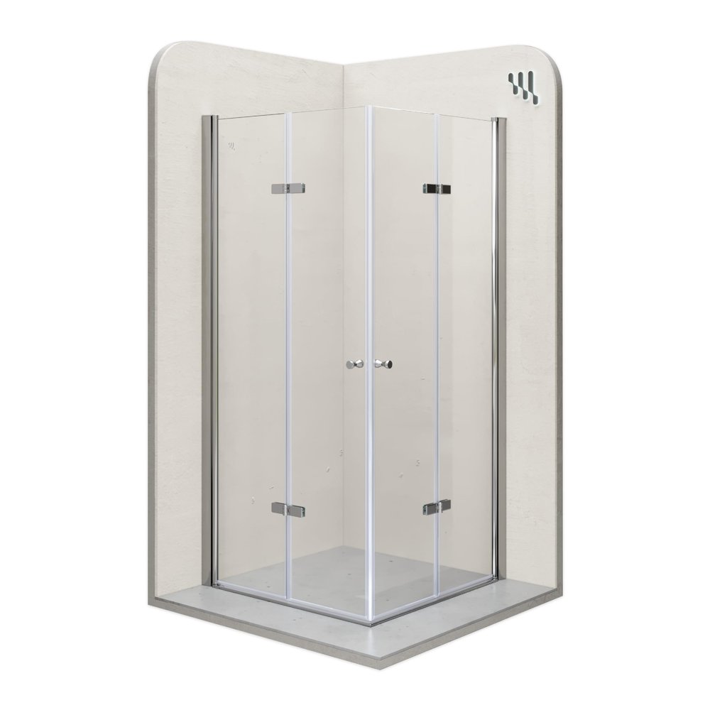i-flair EMMA Folding Shower Enclosure 75 x 90 cm, 190 cm High, 6 mm Nano Safety Glass