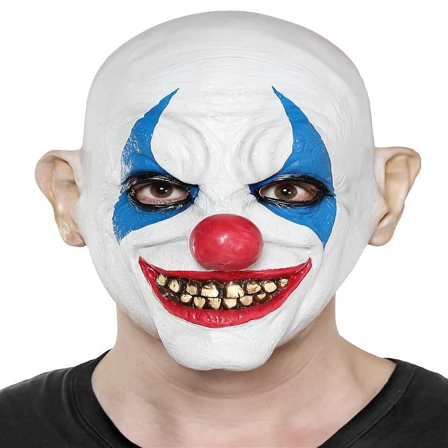 Maskworld Psycho Clown Latex Horror Full Mask for Adults