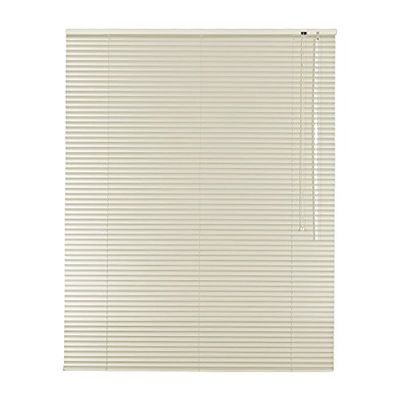 Easy-Shadow Custom-Made Aluminum Venetian Blind, 120 x 100 cm, Cream, Right-Side Control