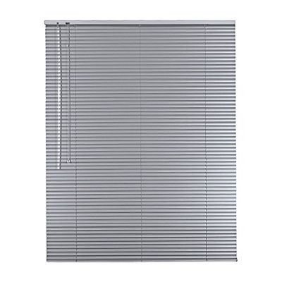 Easy-Shadow Aluminum Venetian Blind 120 x 100 cm, Silver, Left Control Side, Custom-Made