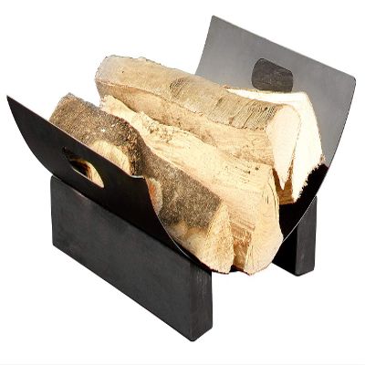 Carlo Milano Metal Fireplace Wood Holder for Decorative Firewood Storage